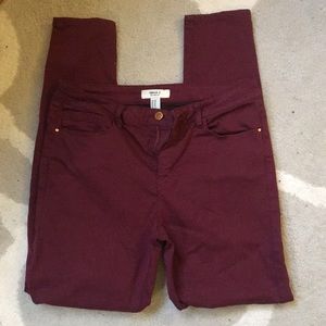 Forever 21 Maroon Skinny Jeans
